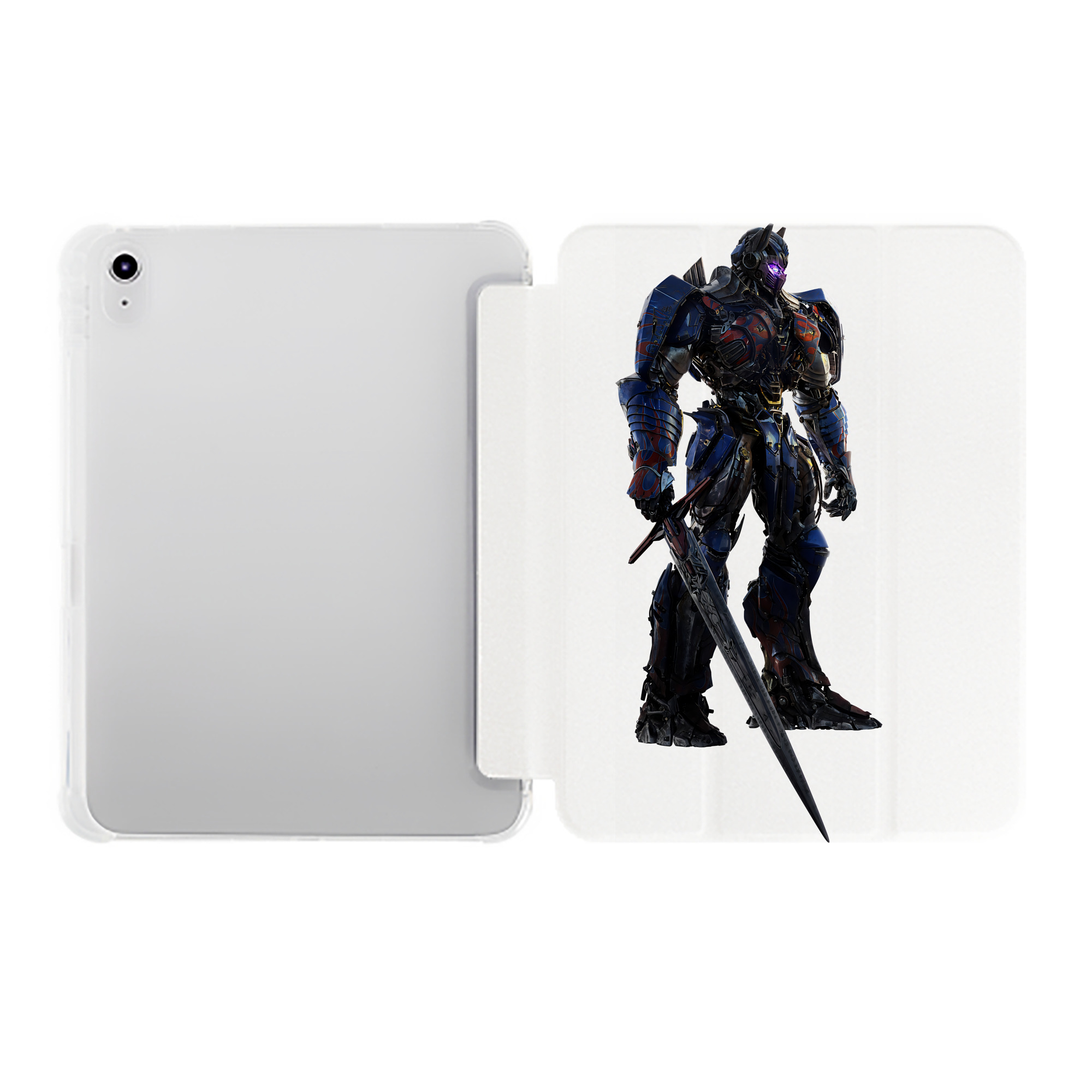 （画像用） Transformers トランスフォーマー IPad ケース ペン収納付き 三つ折りスタンド PUレザー×シリコン 対応機種9.5/10.5/10.9インチ